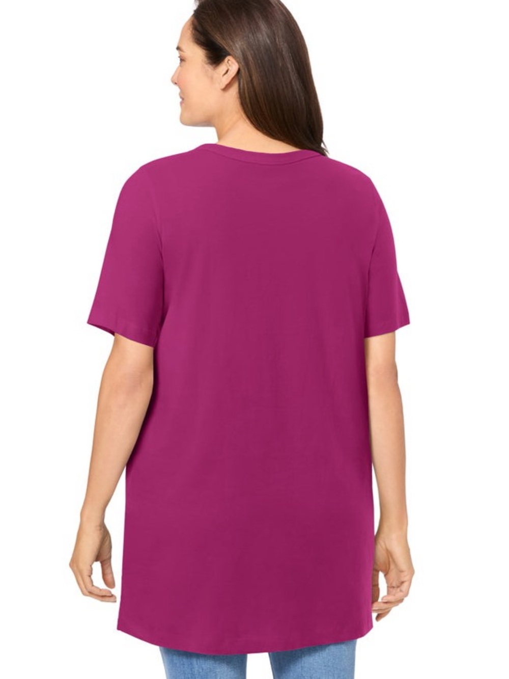 Woman Within Short Sleeve Red Raspberry Top 18/20 - Picture 9 of 10